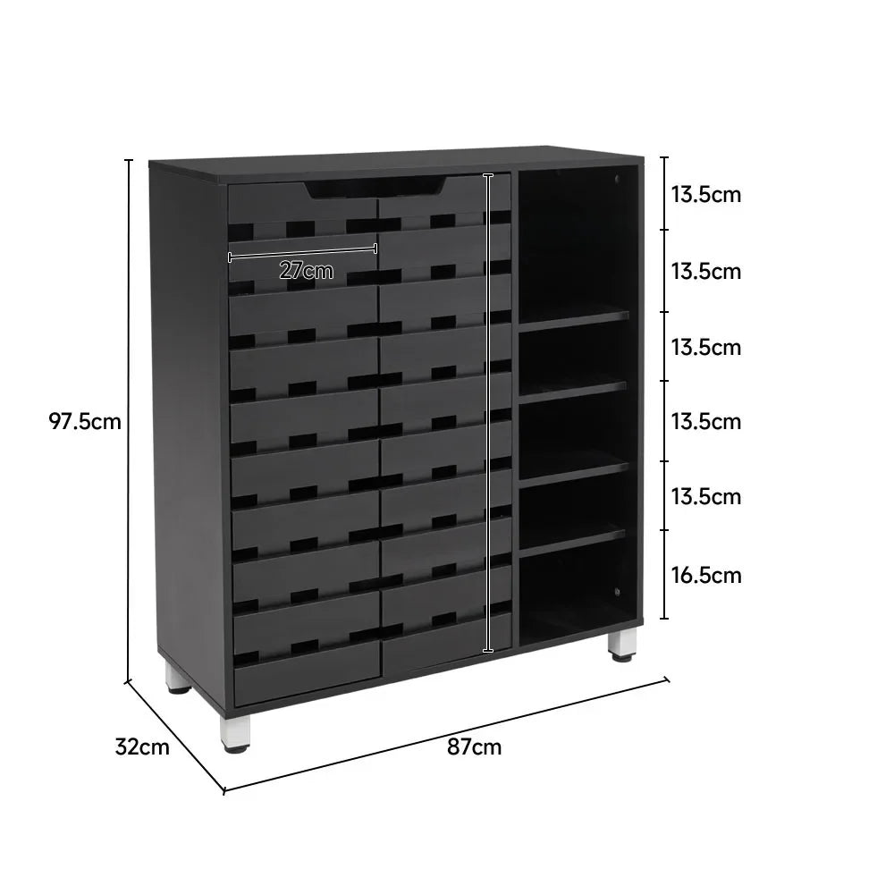Black Shoe Cabinet 5-Tier