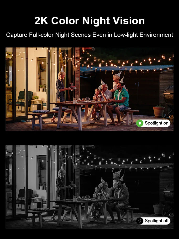 2K Solar Floodlight Wifi Camera Two Way Audio , Night Vision Outdoor Wireless, Waterproof