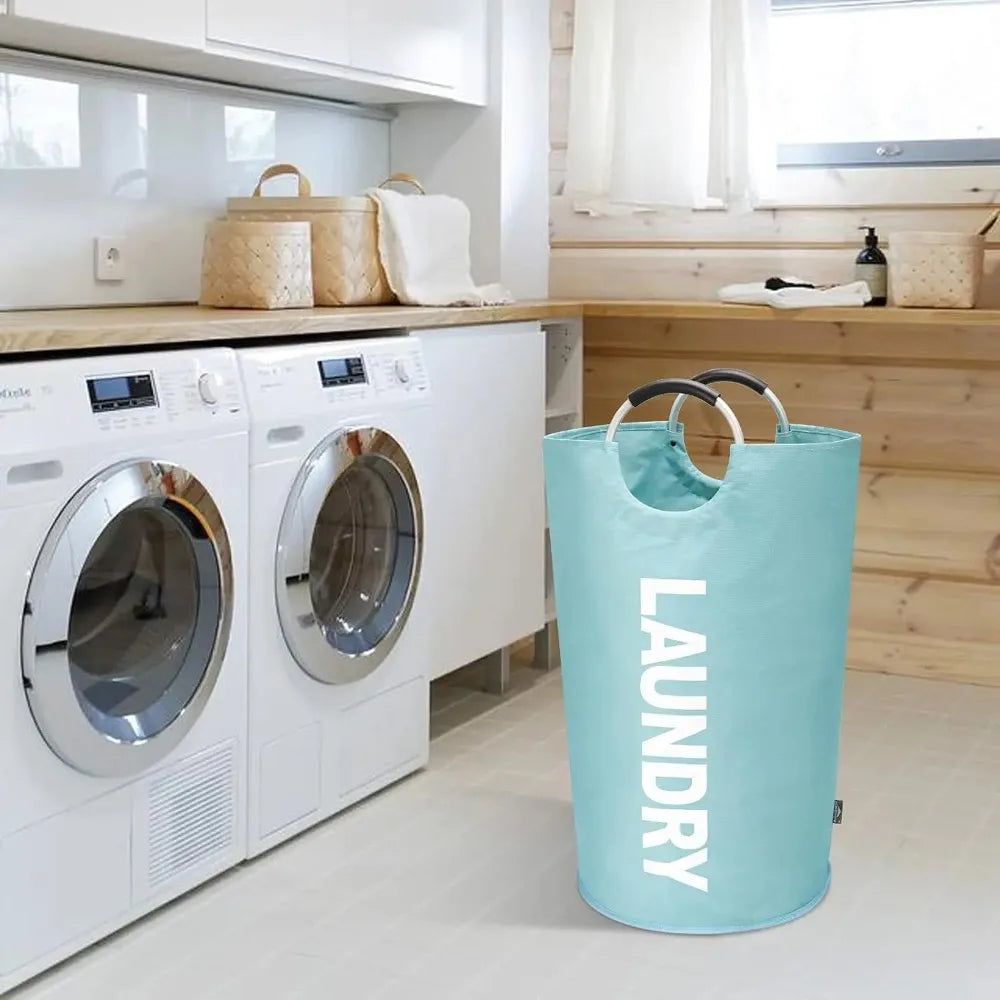 90L Large Laundry Basket, Collapsible Laundry Bag, Freestanding Tall Clothes Hamper, Foldable Washing Bin,Toy storage ,Pouch