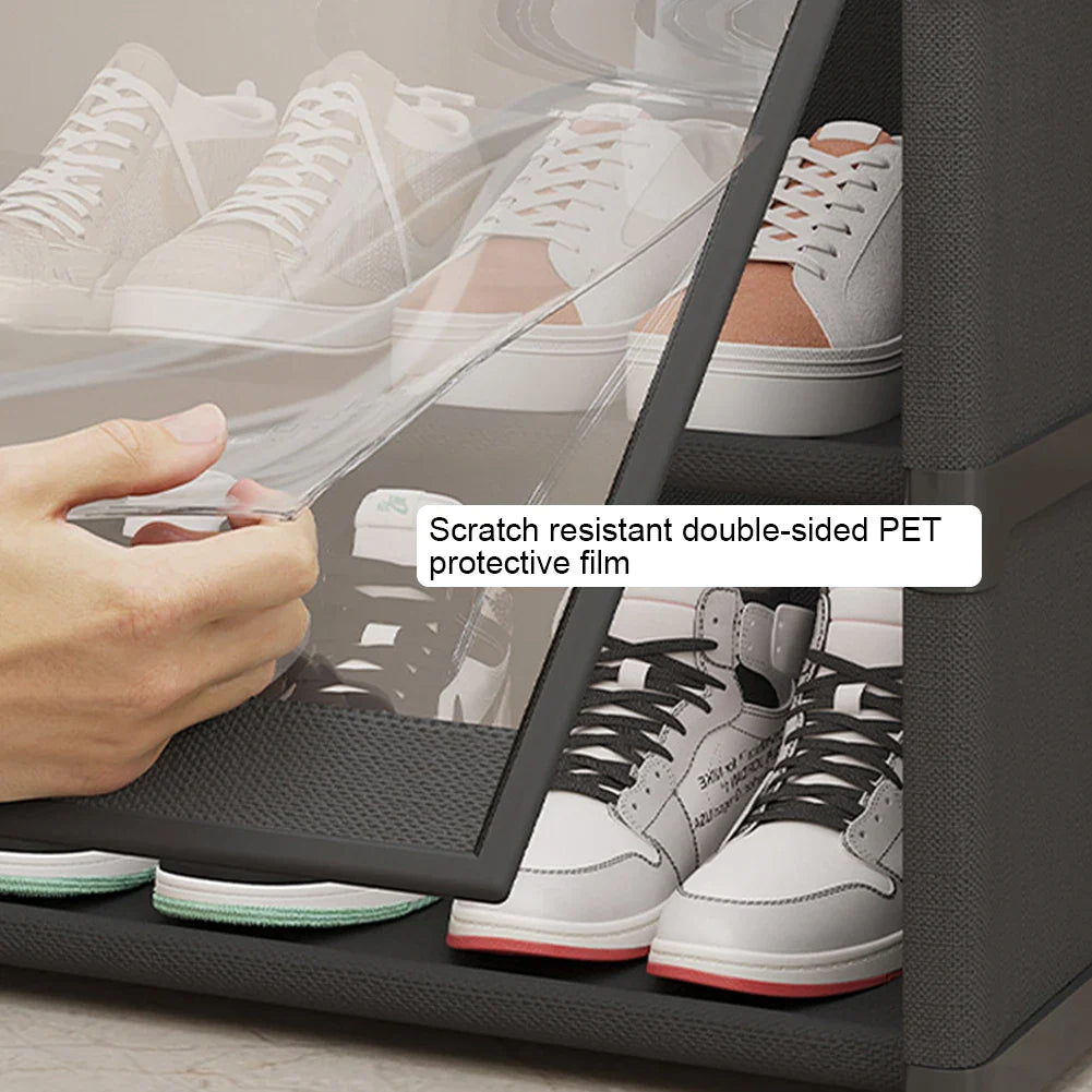 9-Tier Shoe Rack Organizer Holds 18 Pairs 18 Pair Narrow Shoes Shelf Cabinet Sneaker Rack Organizer Shoes Cabinet Closed Shelves