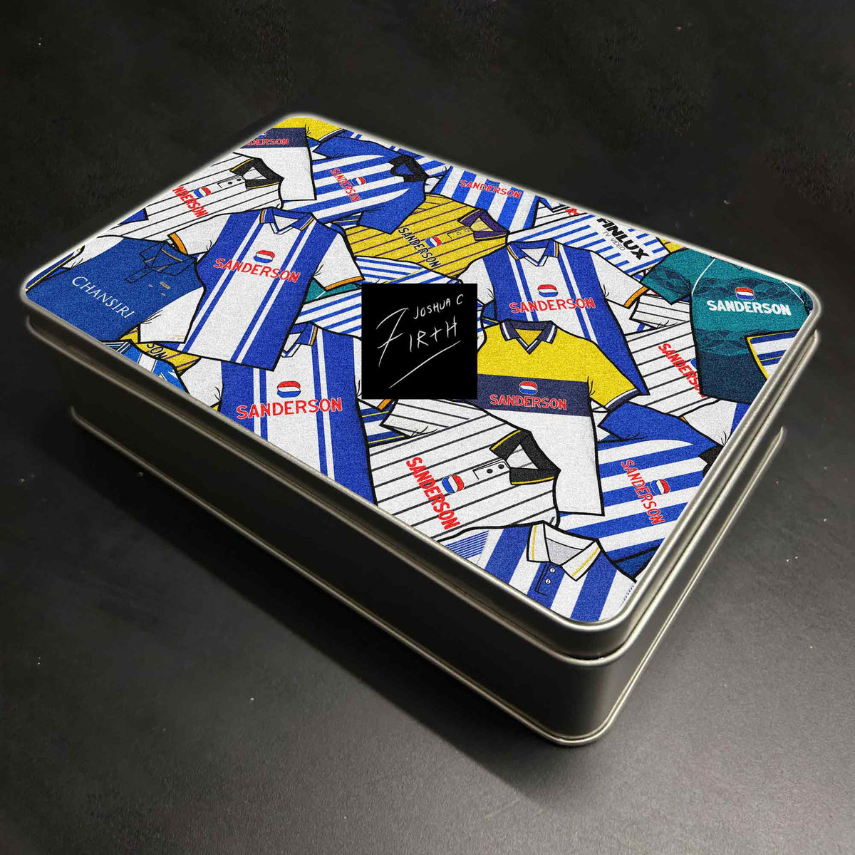 Sheff Wed Inspired Football Retro Shirts Metal Sweets / Biscuit Tin