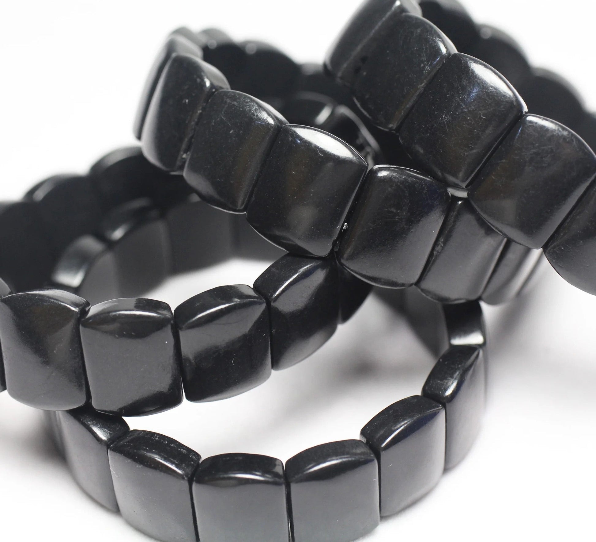 Natural Brilliance Shungite Gemstone Bracelet, Sizes 12*16mm