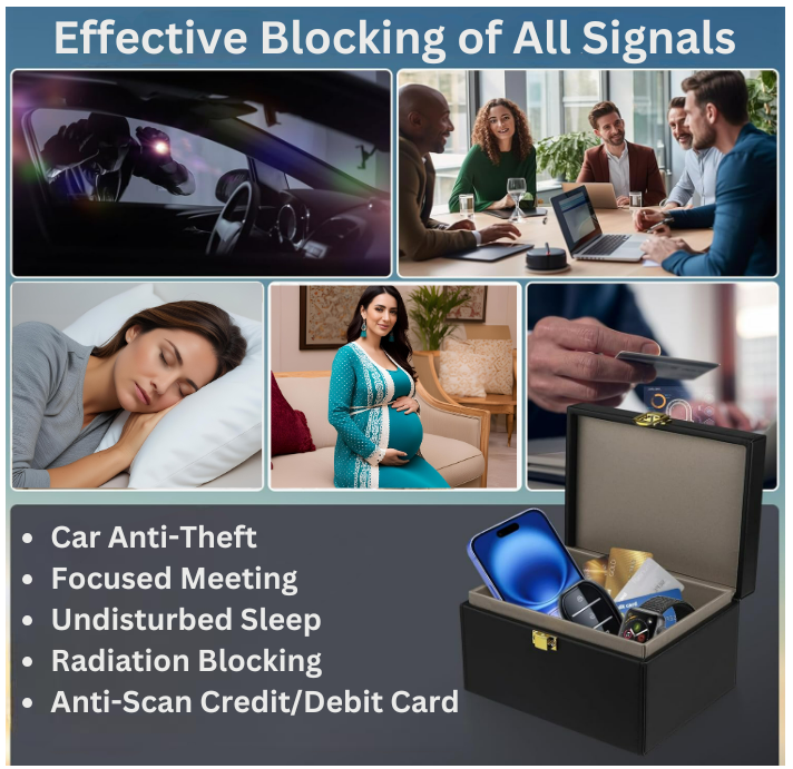 SignalSafe Signal blocking Faraday Box and Pouch in a Pack, Keyless Entry Car Key Safe Protector