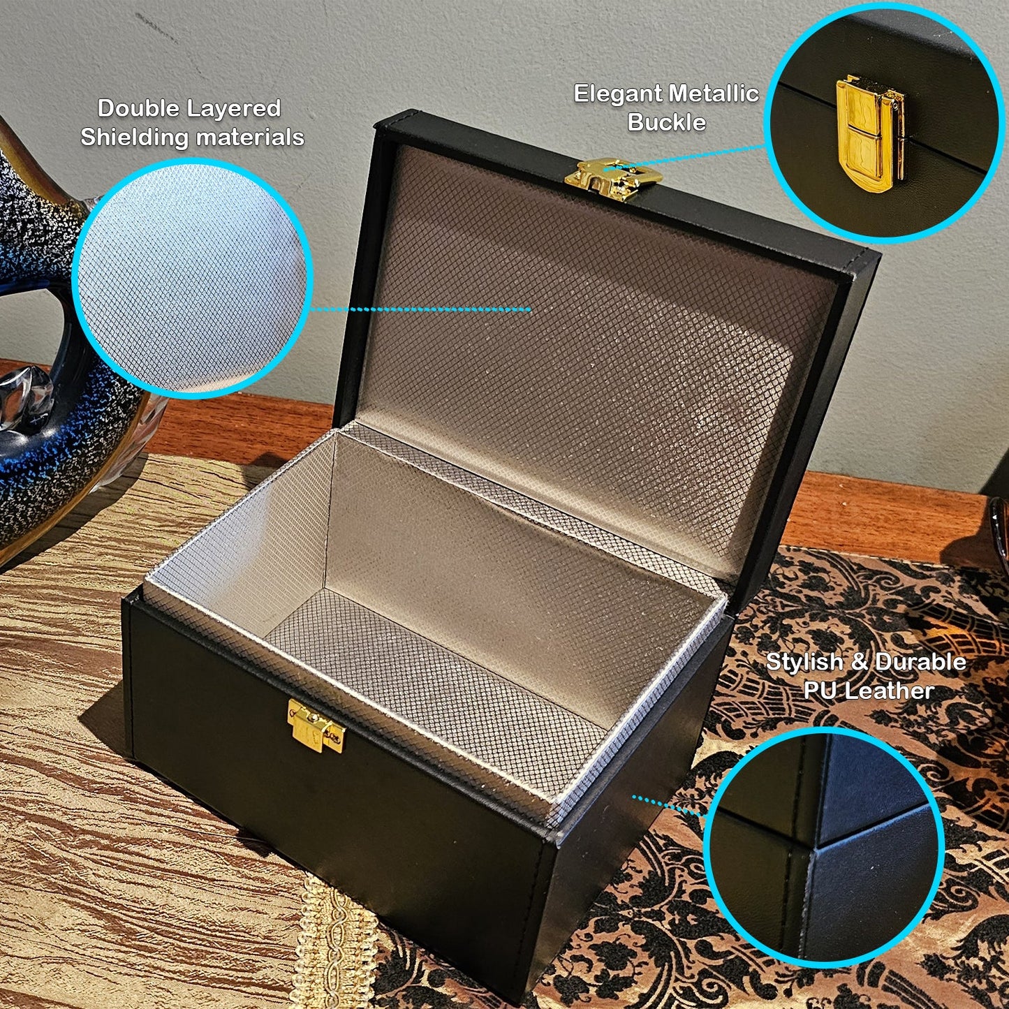 SignalSafe Signal blocking Faraday Box and Pouch in a Pack, Keyless Entry Car Key Safe Protector