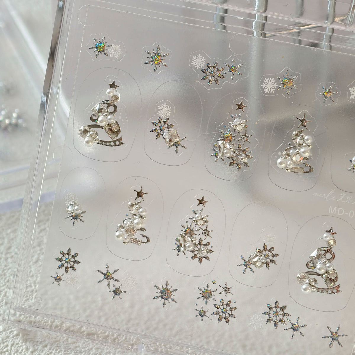 Hello Claws | Silver Christmas Tree Nail Deco Sticker