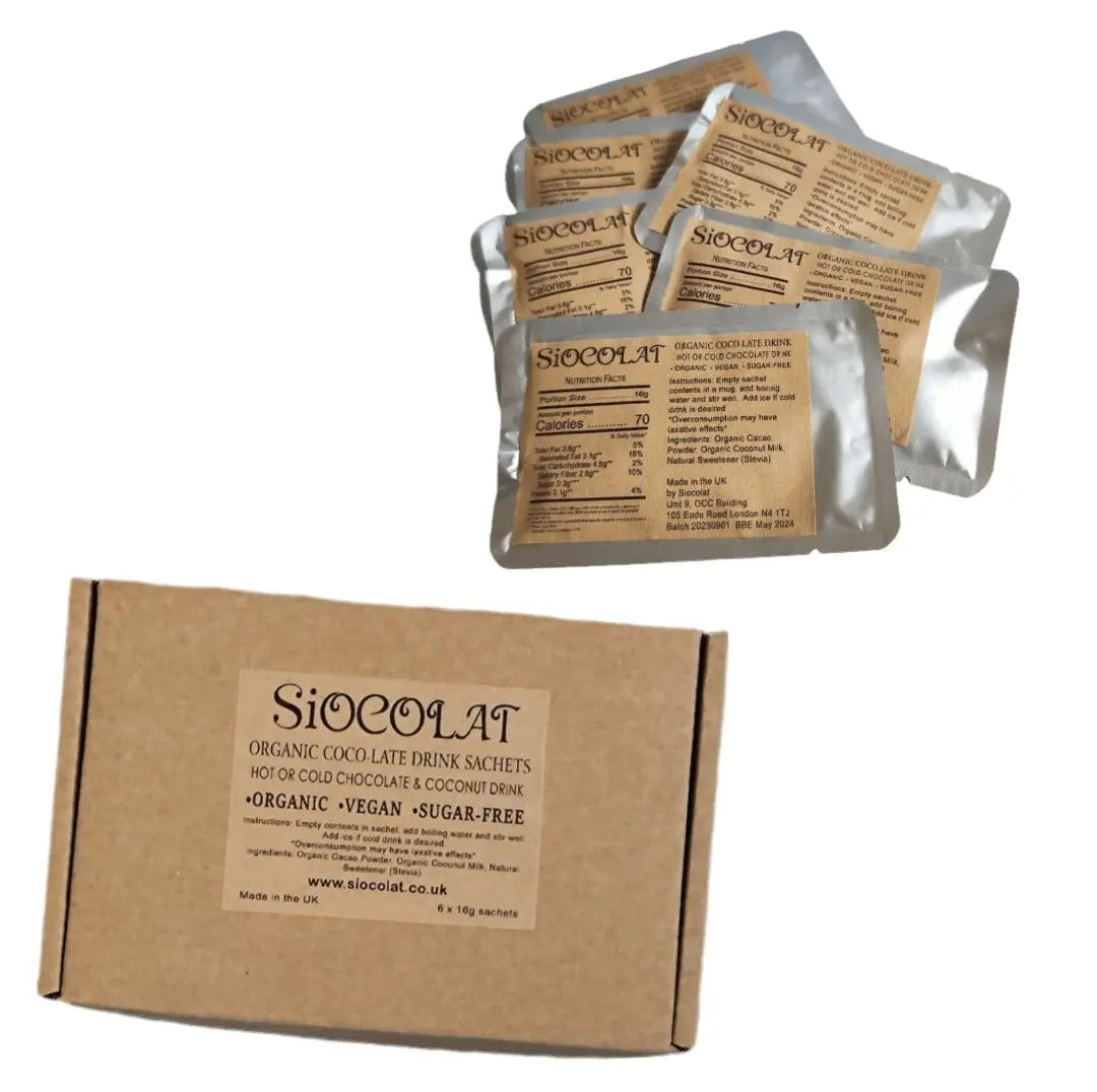 Siocolat Organic Vegan Sugar Free Low Calorie Chocolate Drink Hot or Cold
