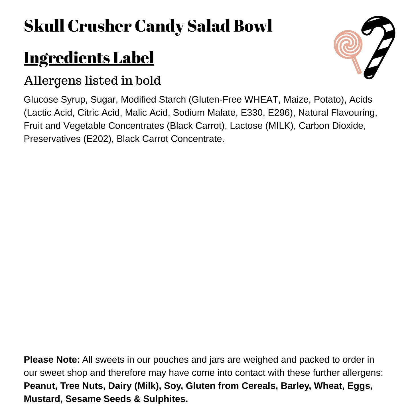 Skull Crusher Candy Salad Bowl 700g