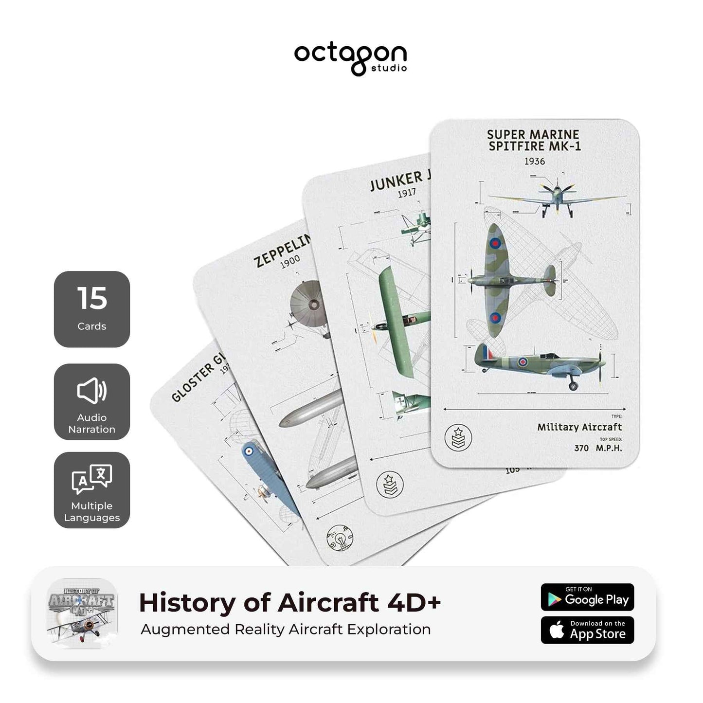 Aircraft 4D+ Augmented Reality Cards
