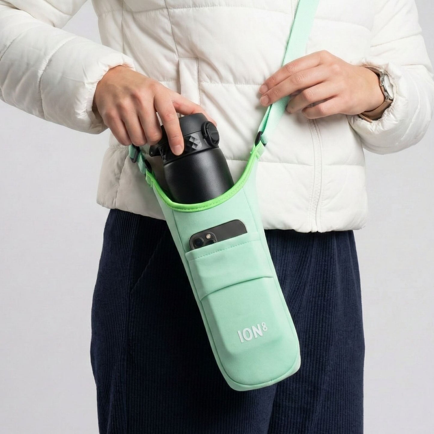 Lightweight, Sling Bottle Bag, Green