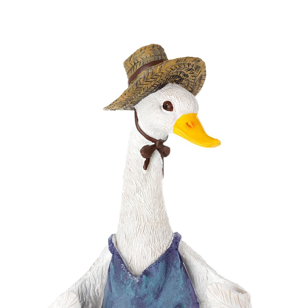 Solar Duck Garden Ornament with LED Lantern Outdoor Statue
