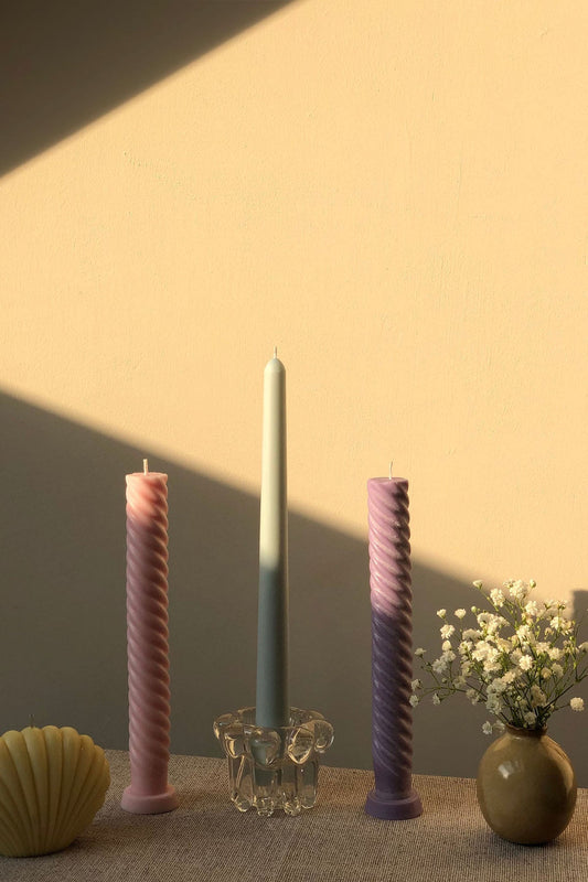 Spiral Taper Candles - pack of 3