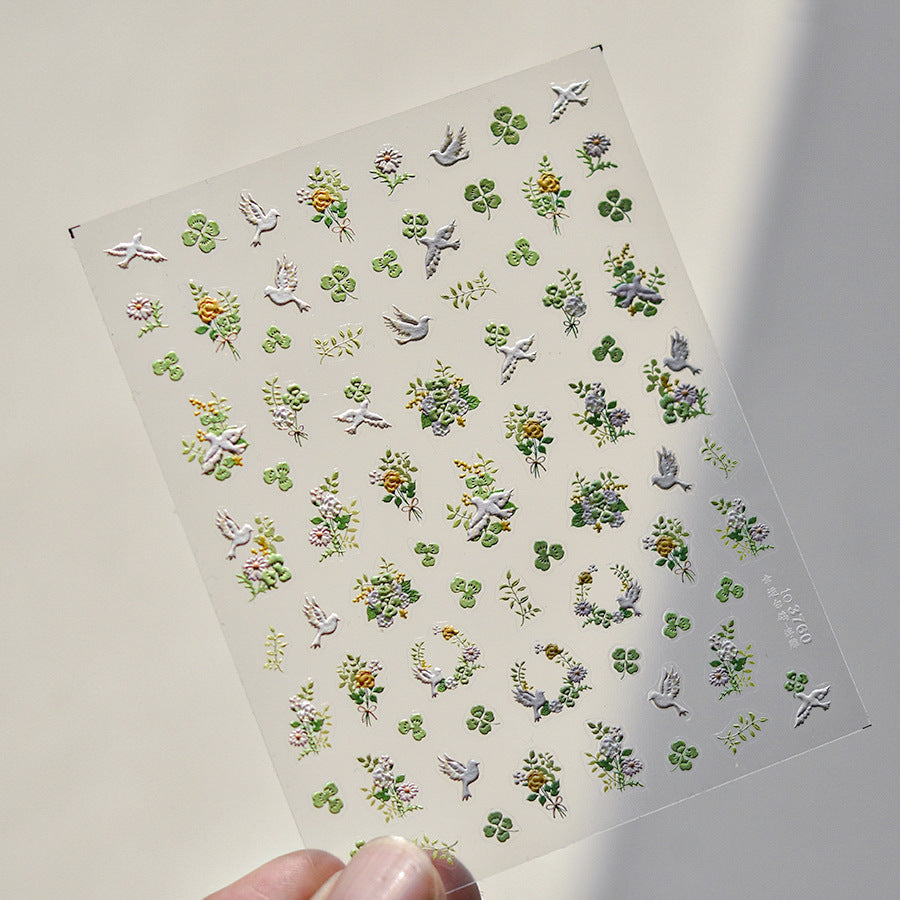 Hello Claws | Spring Flower And Bird Nail Deco Sticker