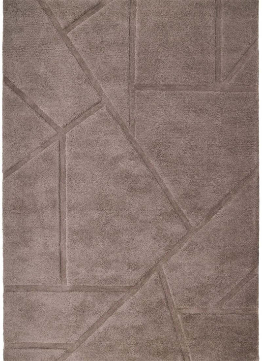 Scandinavian Deep Pile Rug – Cream and Brown
