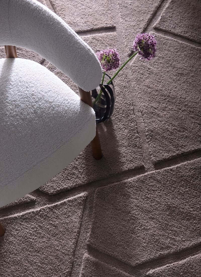 Scandinavian Deep Pile Rug – Cream and Brown