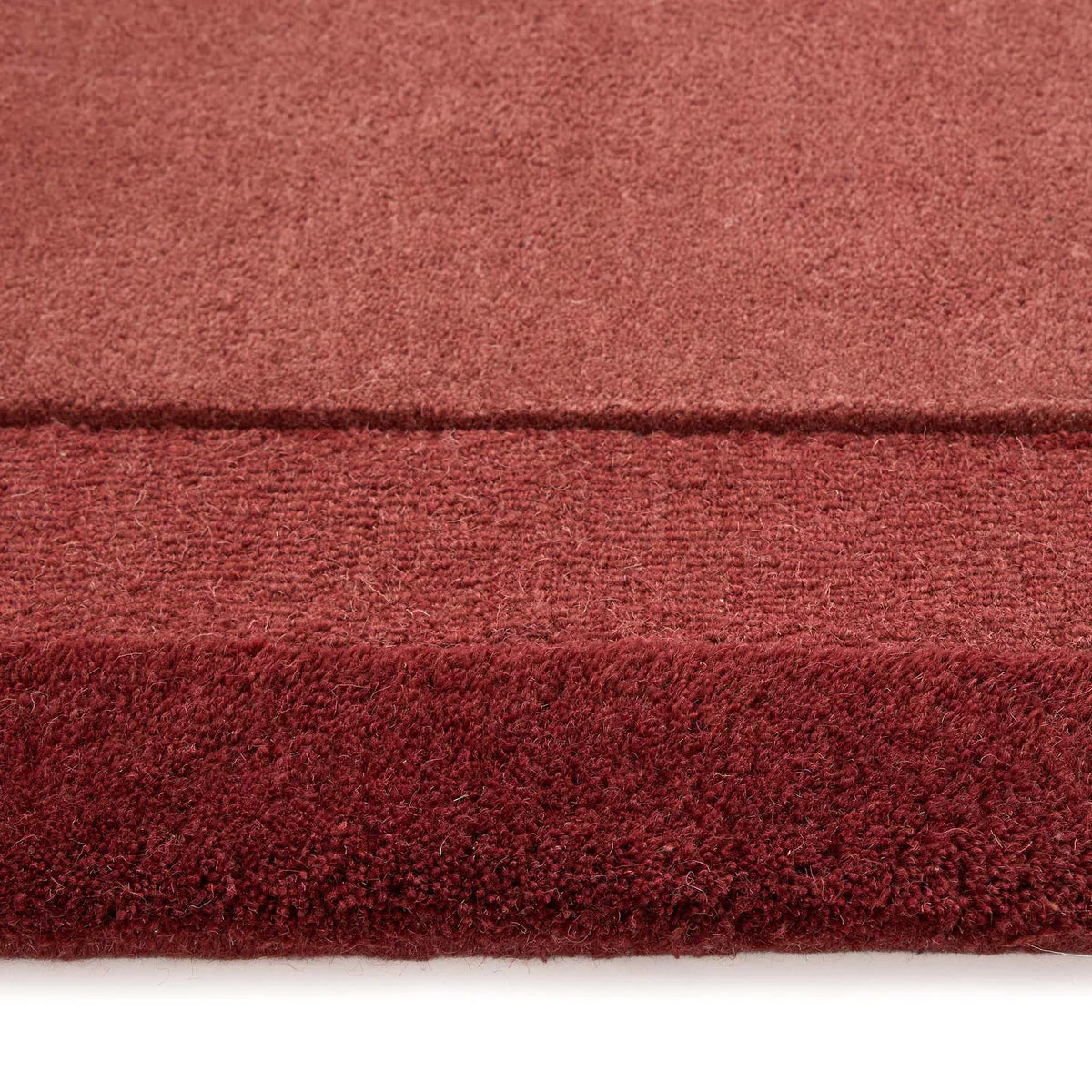 Origins Stacked Border Rug | Wine Red