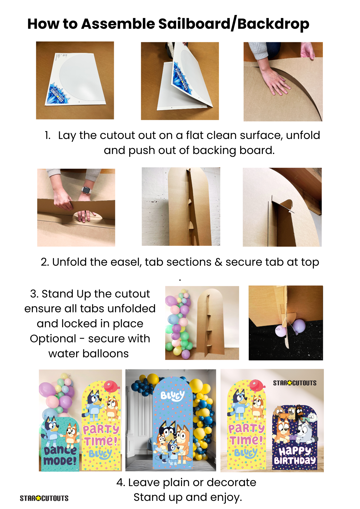 SC4571 Bluey and Friends Happy  Birthday Child Sized Backdrop Cardboard Cutout Height 132cm