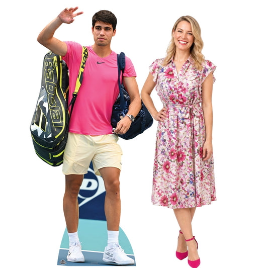 CS1107 Carlos Alcaraz Pink Shirt Cardboard Cutout With Mini Height 185cm
