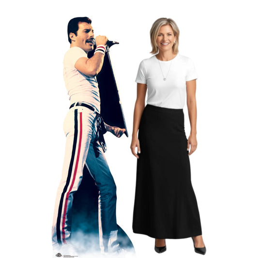 CS700 Freddie Mercury On Stage Icon 1982 Red and Blue Stripes Height 184cm Lifesize Cardboard Cutout With Mini