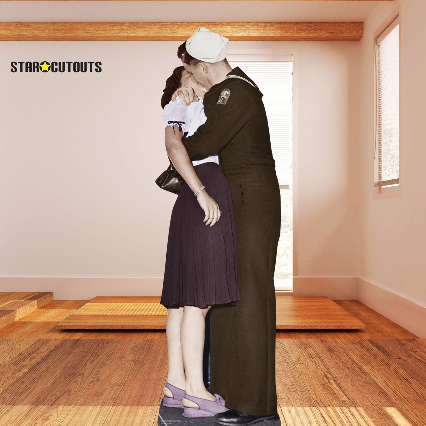 SC1543 Victory Day Couple Colour Cardboard Cut Out Height 184cm