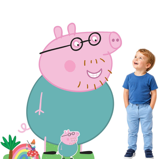 SC4527 Peppa Daddy Pig Happy Large Cardboard Cutout Height 121cm