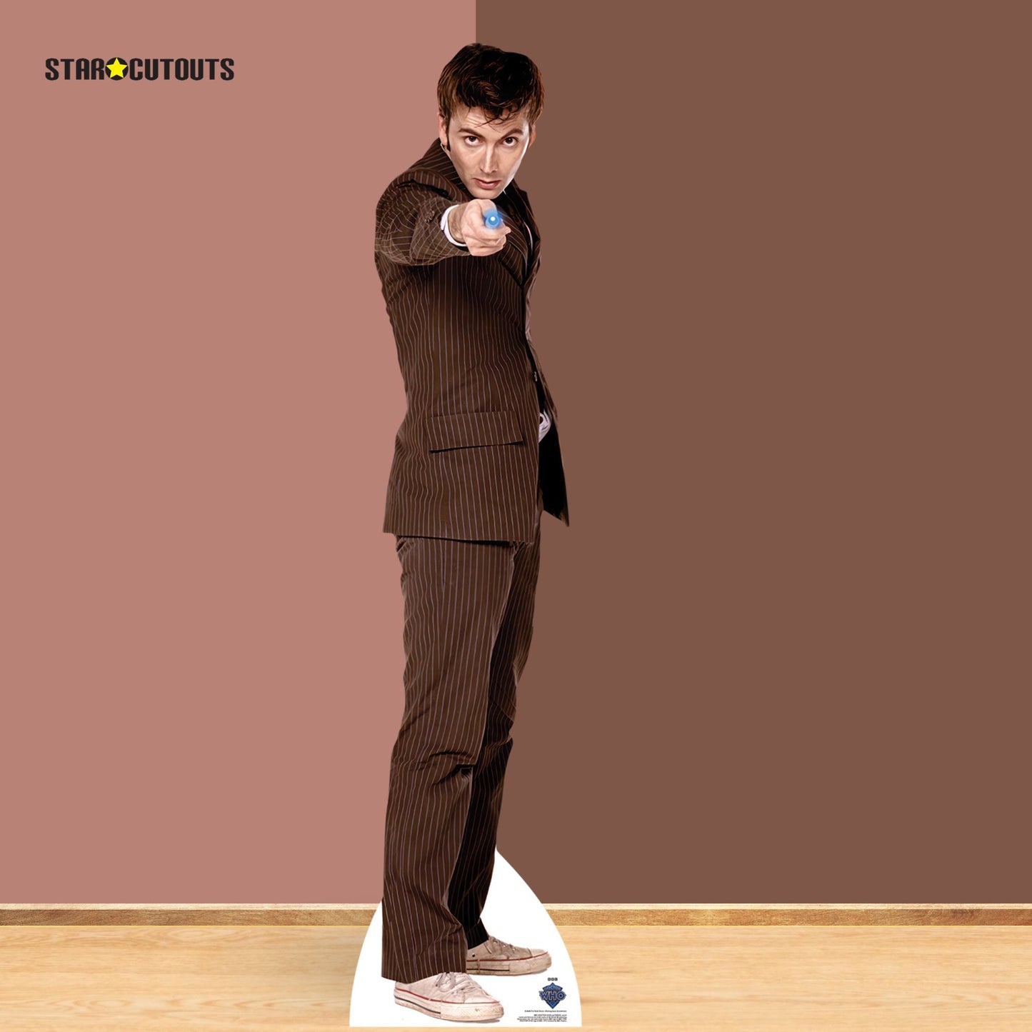 SC4645 Dr Who The Tenth Doctor Pointing Sonic Screwdriver Cardboard Cut Out Height 185cm Doctor Who Cardboard Cutouts | Life Size Characters UK