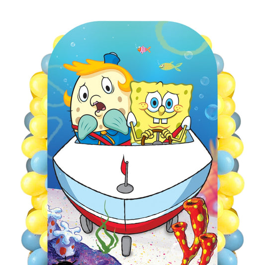 SC4885 Mrs Puff and SpongeBob Backdrop Single Cardboard Cutout Height 131cm