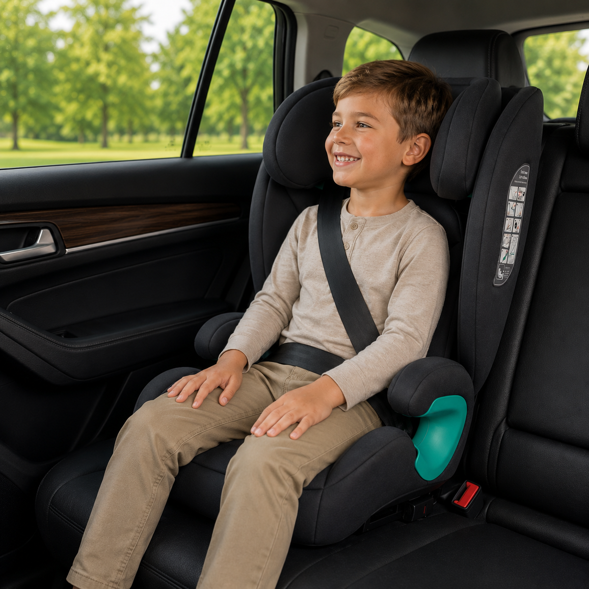 For Your Little One Stepup I-Size Belted 2/3 Car Seat Booster Seat - Slate Mist (4-12 Years)-Grade A Return