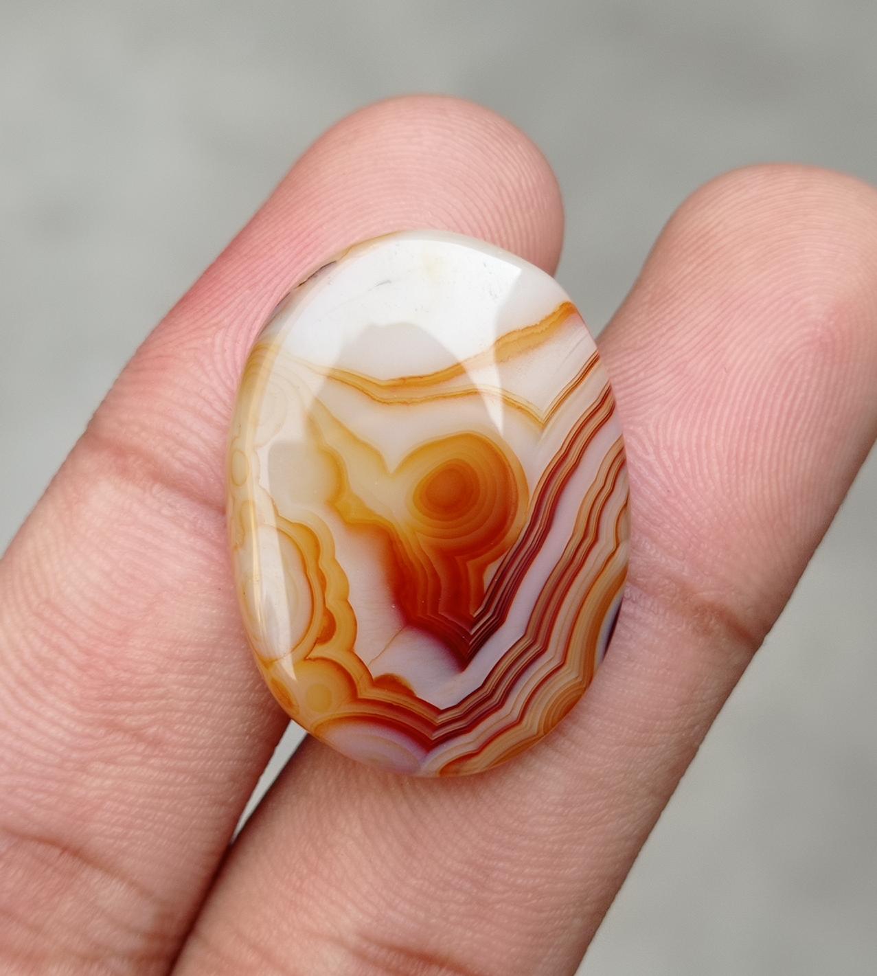 27.2ct Abstract Agate Cabochon - Sulaimani Aqeeq - 29x21x5mm