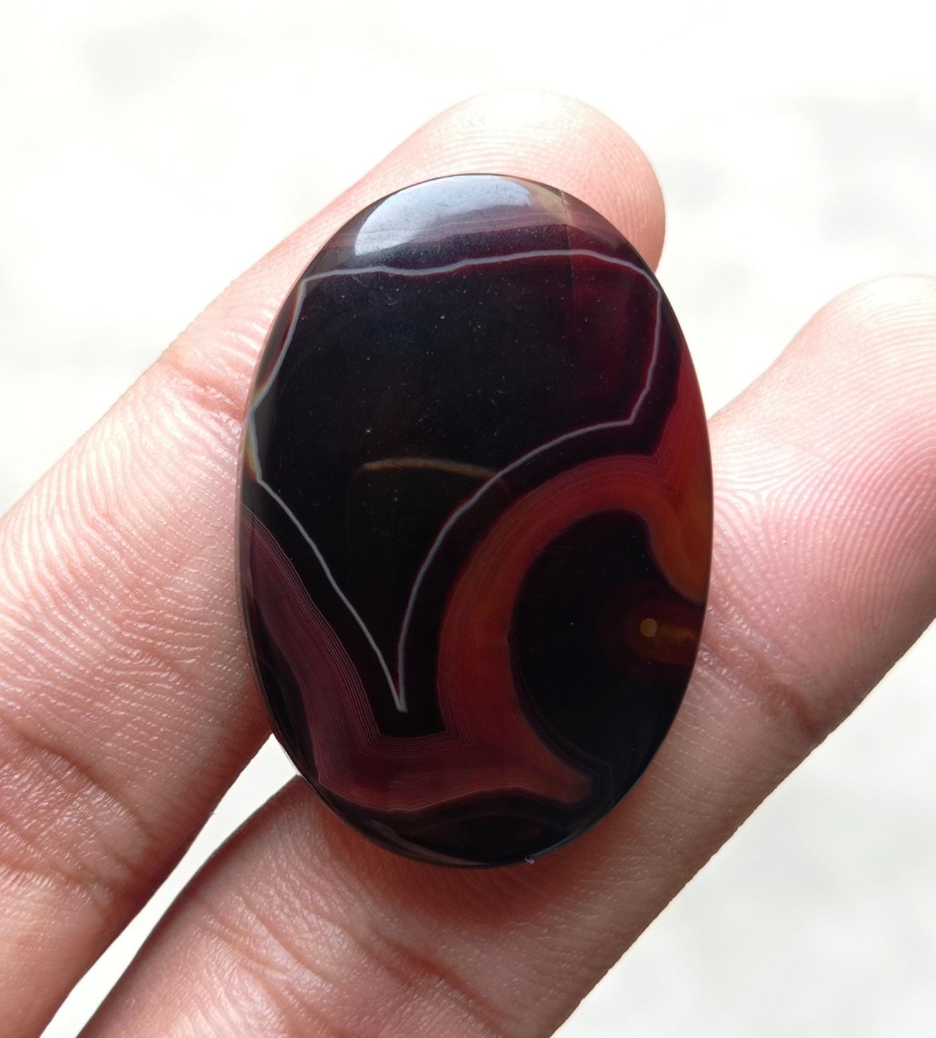 49.9ct Abstract Agate Cabochon - Sulaimani Aqeeq - 36x25x7mm