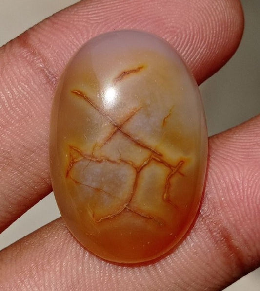 Root In Agate with Best Pattern - Sulaimani Aqeeq - 29x20mm