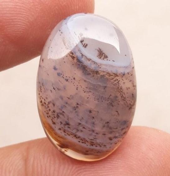 19.4ct Abstract Agate with Lines  -  Sulaimani Aqeeq - 26x17mm