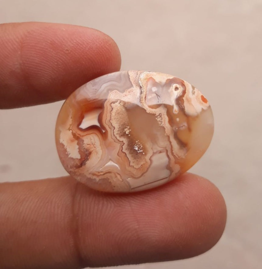 Scenic Agate with Rare Pattern  -  Sulaimani Aqeeq - 30x23mm