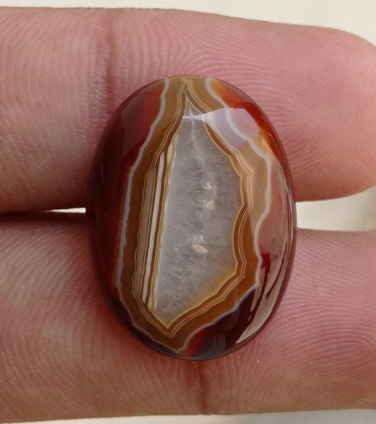 Fortified Agate Cabochon - Sulaimani Aqeeq - 26x19mm