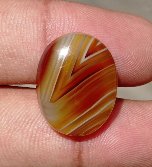 21.2ct Abstract Bands in Agate - Sulaimani Aqeeq - 22x17mm