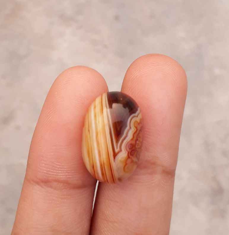12.5ct Abstract Agate Cabochon- Sulaimani Aqeeq - 18x12mm