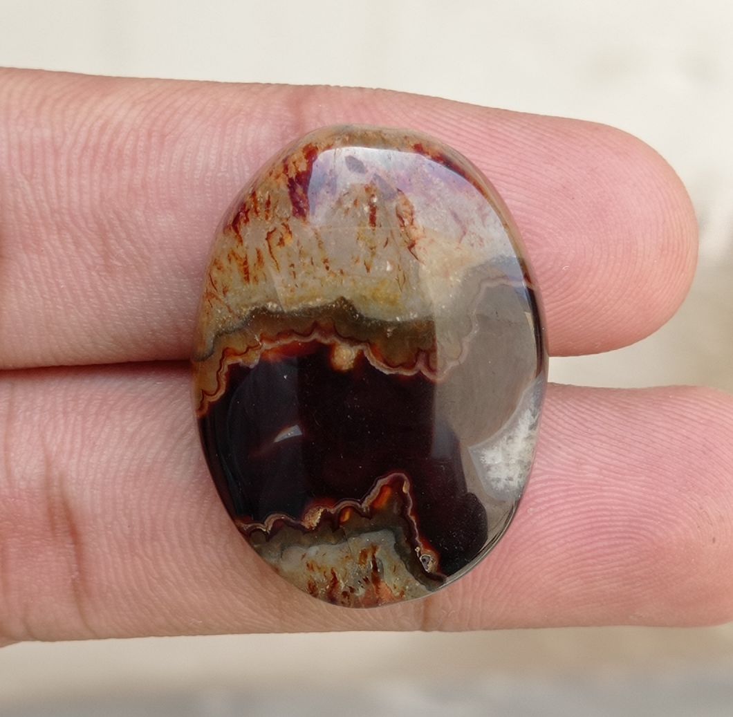 51.4ct Abstract Agate - Sulaimani Aqeeq - 32x24mm