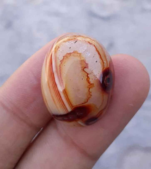 Bi-color  Agate Cabochon- Sulaimani Aqeeq - 24x20mm
