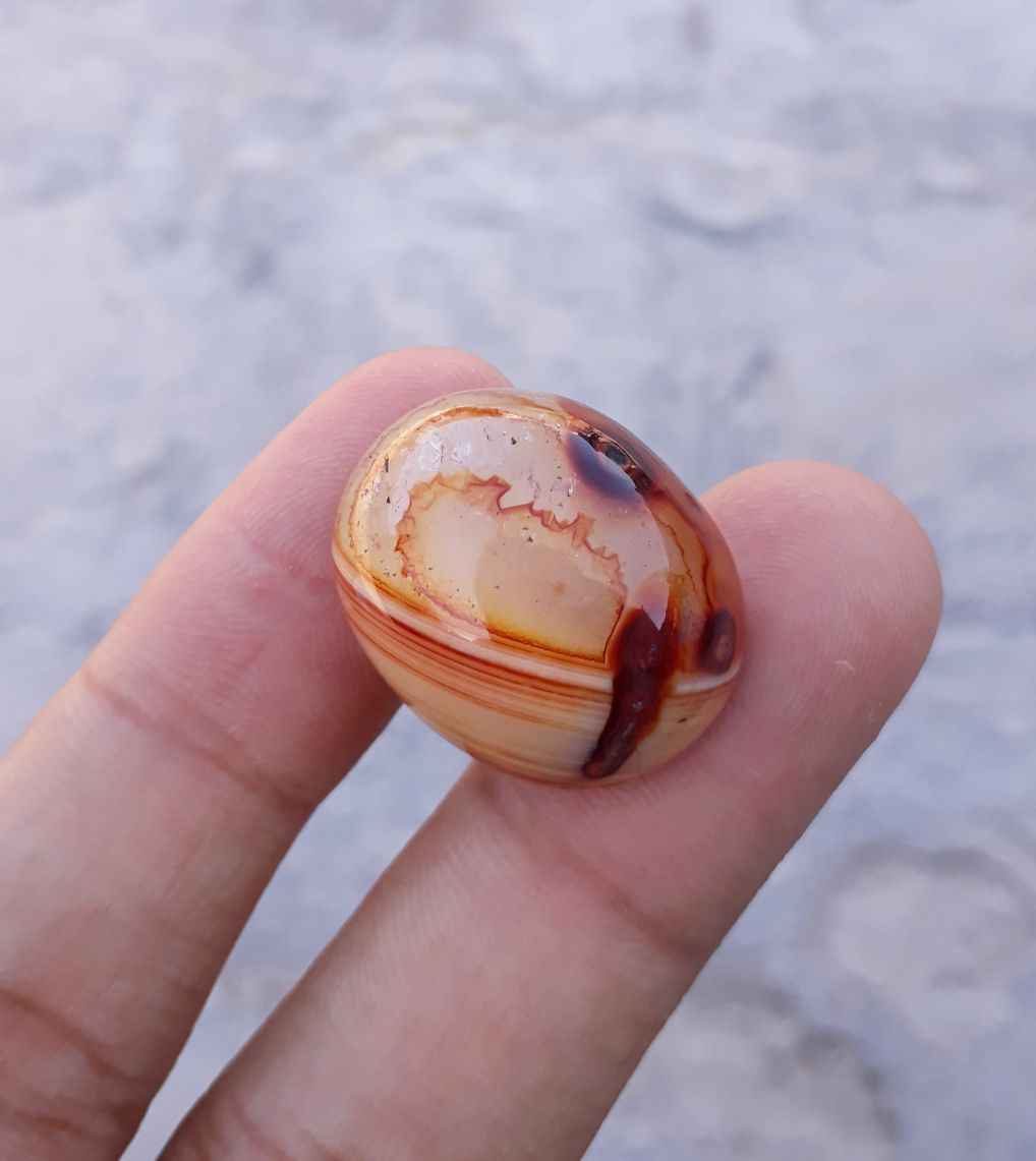 Bi-color  Agate Cabochon- Sulaimani Aqeeq - 24x20mm