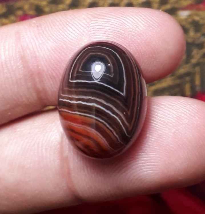 22.4ct Abstract Agate Cabochon- Sulaimani Aqeeq - 20x15mm