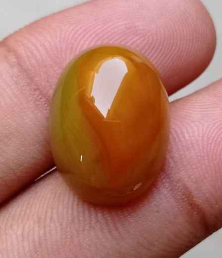22ct Bi-Color Agate Cabochon - Sulaimani Aqeeq - 20x15mm