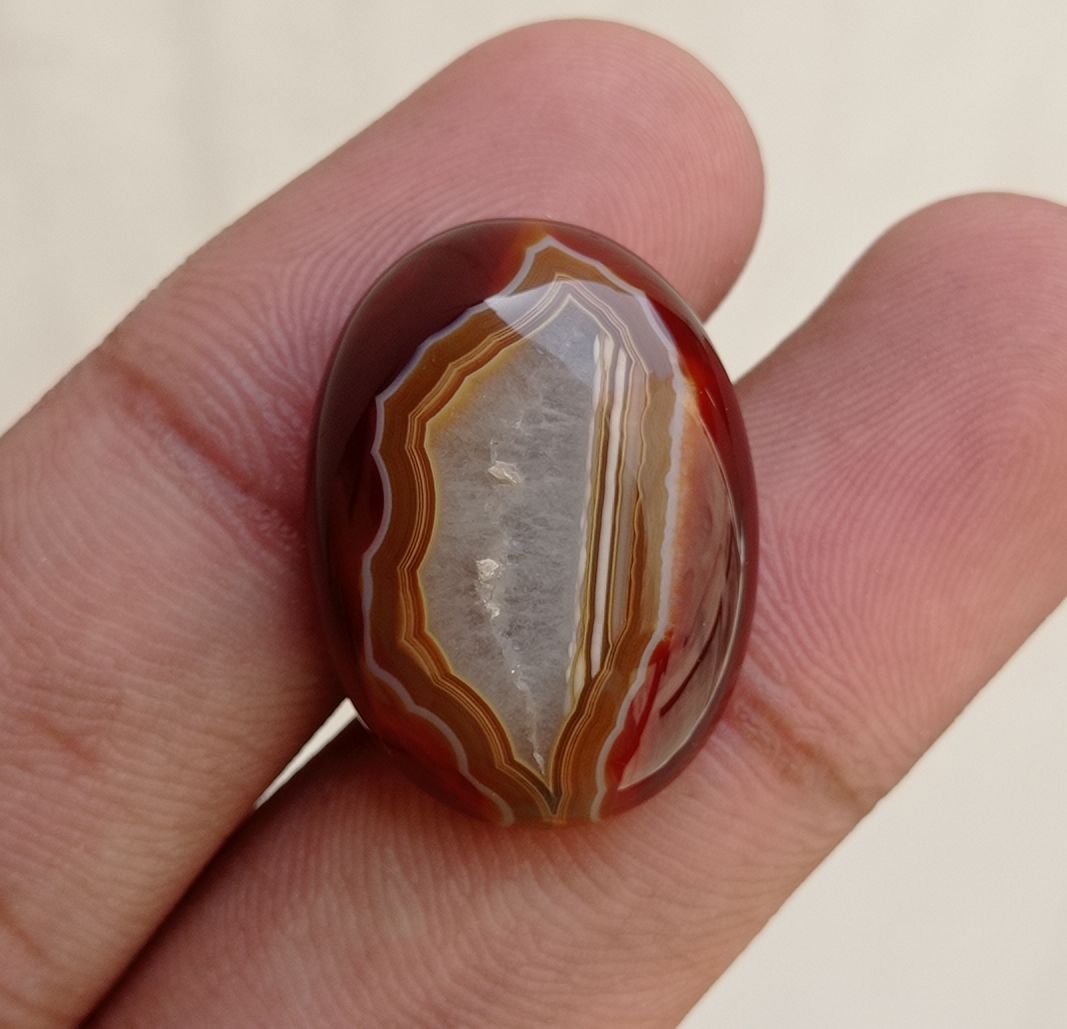 Fortified Agate Cabochon - Sulaimani Aqeeq - 26x19mm