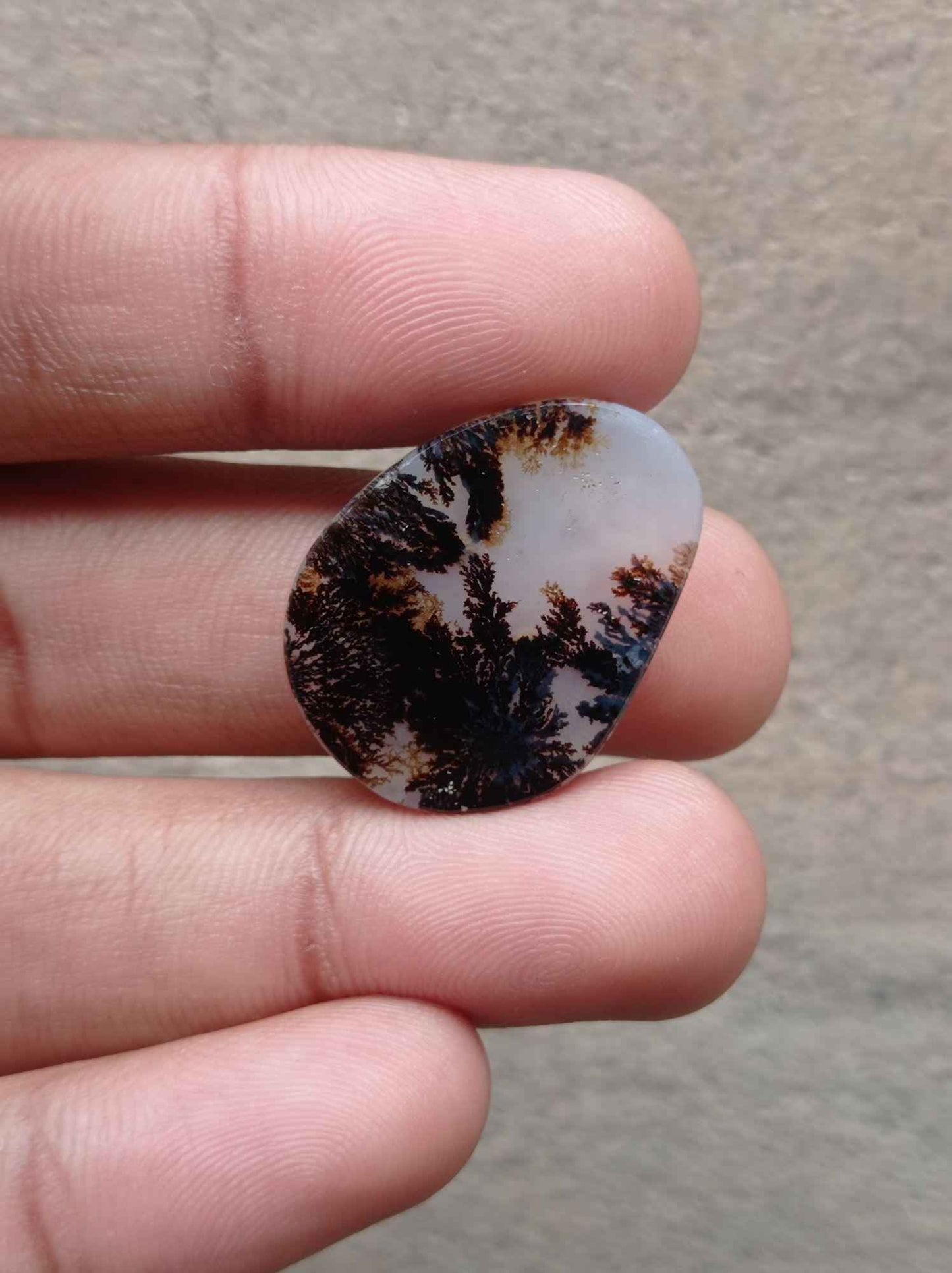 20.85 Natural Dendritic Agate - Shajri Aqeeq - Dimension-28x22mm