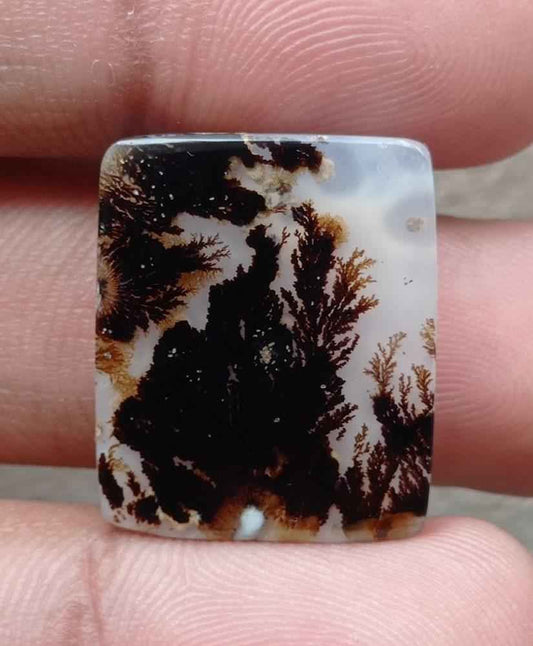 18ct Natural Dendritic Agate - Shajri Aqeeq - Dimension-23x20mm