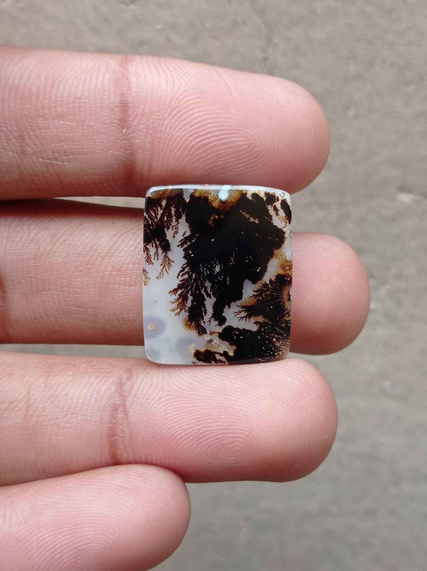 18ct Natural Dendritic Agate - Shajri Aqeeq - Dimension-23x20mm