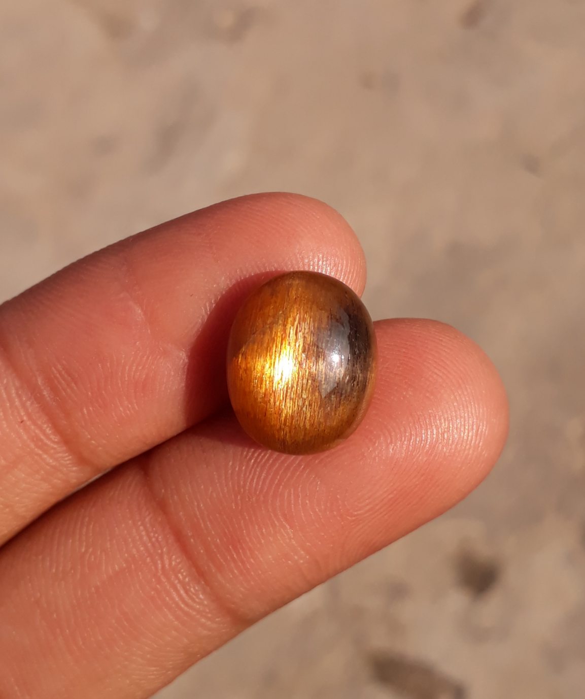 8.8ct Natural SunStone Cabochon - Heliolite - Aventurescent Feldspar - August Birthstone - 14 x11.5mm