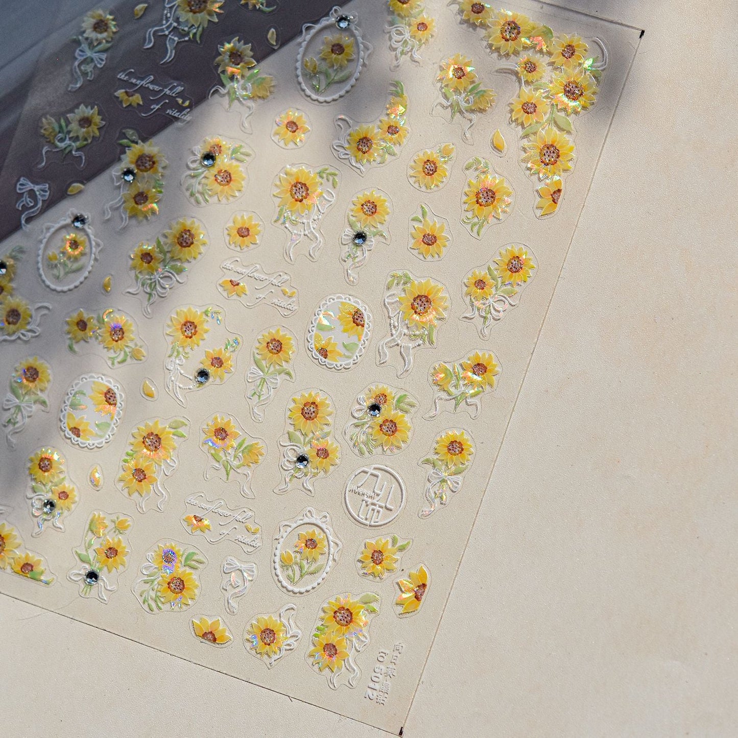 Hello Claws | Sunflower And Diamond Nail Deco Sticker