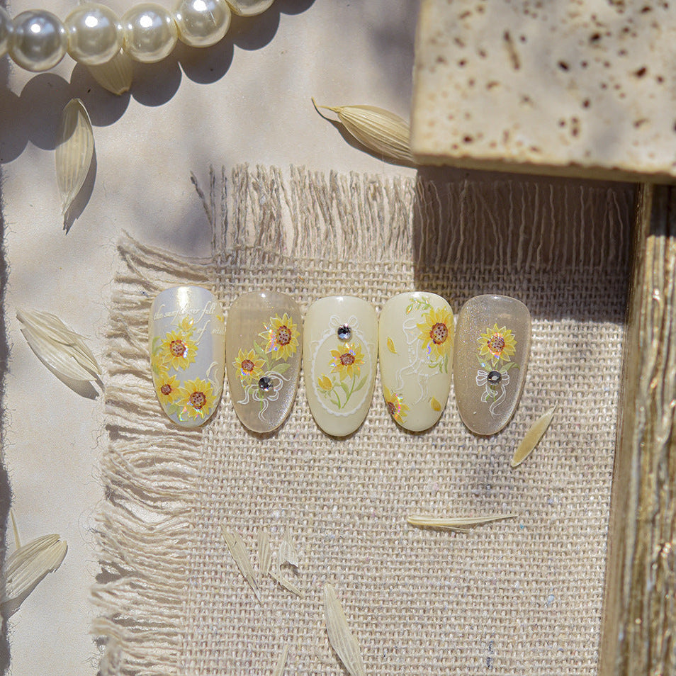 Hello Claws | Sunflower And Diamond Nail Deco Sticker