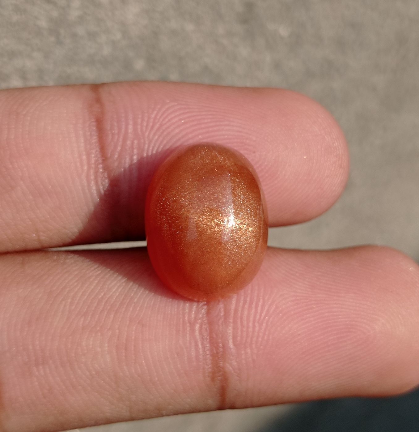 13.6ct Natural Sunstone Cabochon - Heliolite - Aventurescent Feldspar - August Birthstone - 16x13x8mm