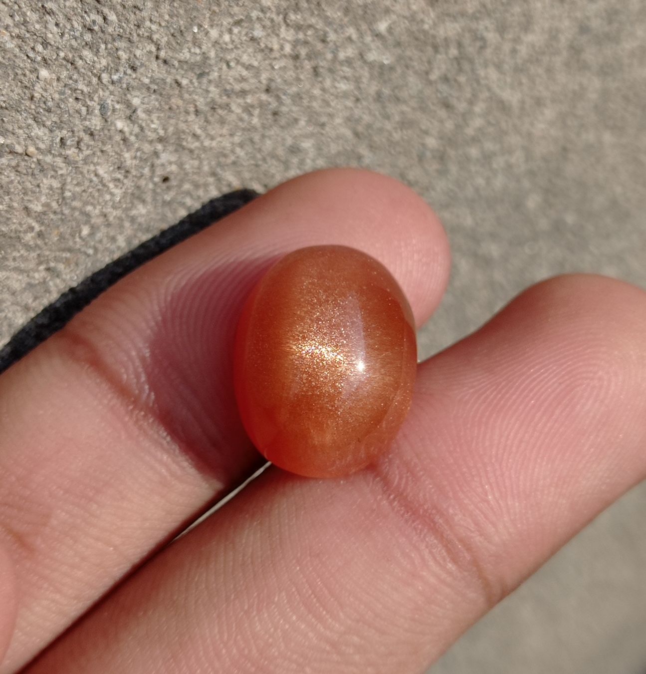 13.6ct Natural Sunstone Cabochon - Heliolite - Aventurescent Feldspar - August Birthstone - 16x13x8mm