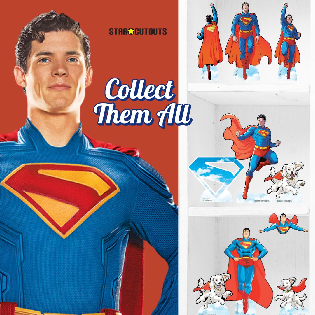 SC4924 Superman and Logo Three  Shelf Top Pack Cardboard Cut Out Height 30cm